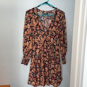 Long sleeve flowered dress